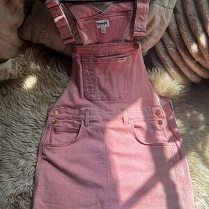 Wrangler Pink Denim Overall Dress
